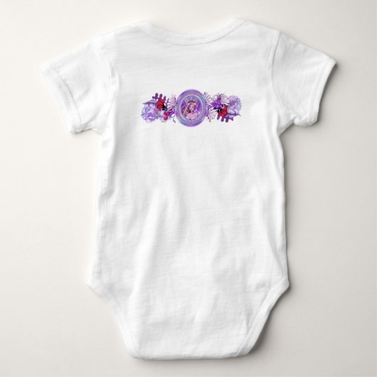 Paarse Sun Fairy Baby Bodysuit (Achterkant)