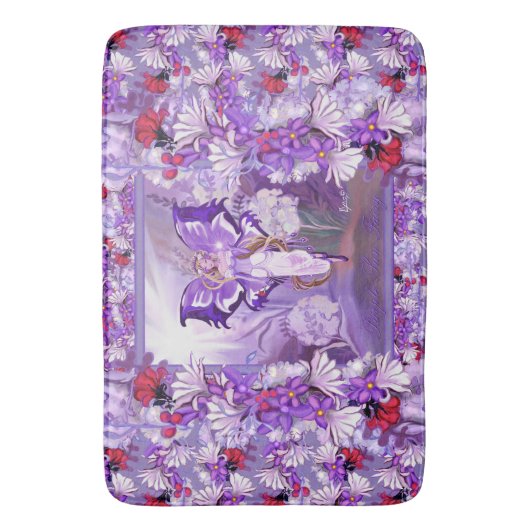 Paarse Sun fairy Bath Mat (Voorkant Verticaal)