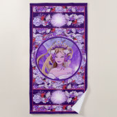 Paarse Sun Fairy Beach Towel Strandlaken (Voorkant)