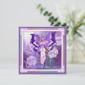 Paarse Sun Fairy-blanco kaart (Staand voorkant)