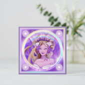 Paarse Sun Fairy-blanco kaart (Staand voorkant)