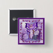 Paarse Sun Fairy Button (Voorkant /achterkant)