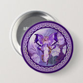 Paarse Sun Fairy Button (Voorkant /achterkant)