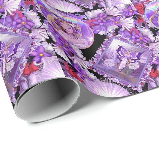 Paarse Sun Fairy Cadeaupapier (Rol Hoek)