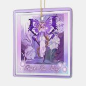 Paarse Sun Fairy Ceramic Ornament (Links)