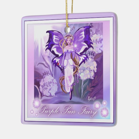 Paarse Sun Fairy Ceramic Ornament (Links)