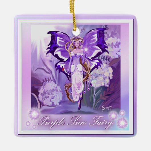 Paarse Sun Fairy Ceramic Ornament (Voorkant)