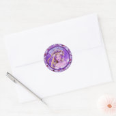 Paarse Sun Fairy Classic Round Sticker (Envelop)