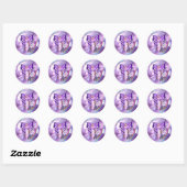 Paarse Sun Fairy Classic Round Sticker (Vel)