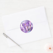 Paarse Sun Fairy Classic Round Sticker (Envelop)