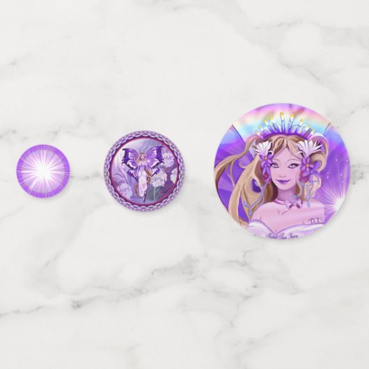 Paarse Sun Fairy Confetti (Achterkanten)