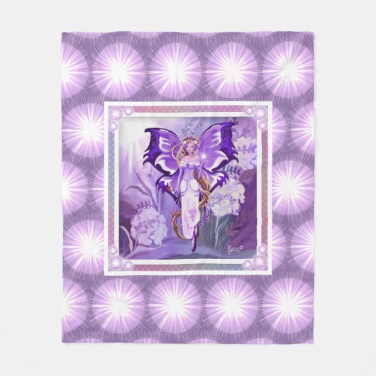 Paarse Sun fairy Fleece Blanket (Voorkant)