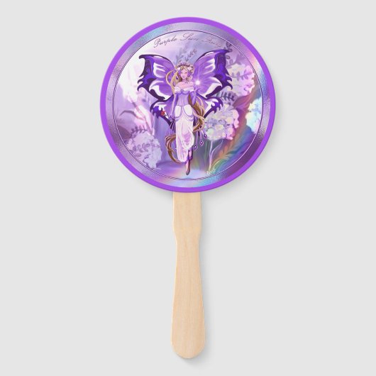 Paarse Sun Fairy Handwaaier (Achterkant)