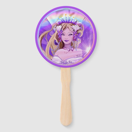 Paarse Sun Fairy Handwaaier (Voorkant)