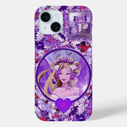 Paarse Sun Fairy Hoesje-Mate iPhone Case (Achterkant)