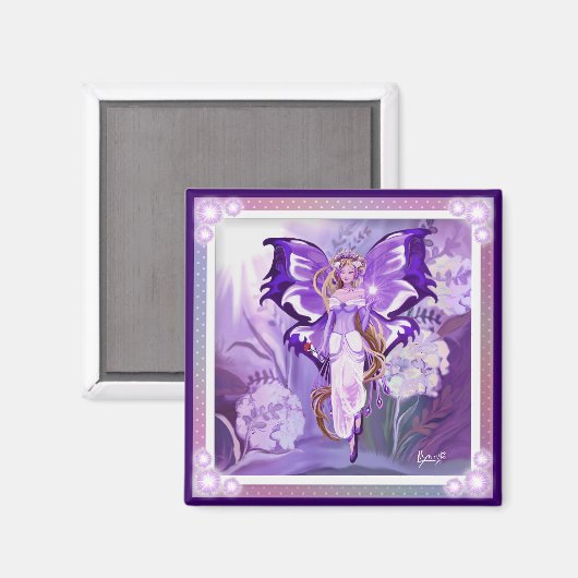 Paarse Sun Fairy Magneet (Voorkant / Achterkant)