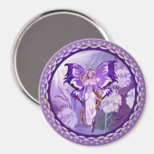 Paarse Sun Fairy Magnet (Voorkant / Achterkant)