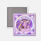 Paarse Sun Fairy Magnet (Voorkant / Achterkant)