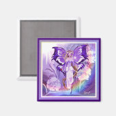 Paarse Sun Fairy Magnet (Voorkant / Achterkant)