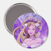 Paarse Sun Fairy Magnet (Voorkant / Achterkant)