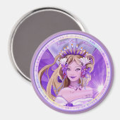 Paarse Sun Fairy Magnet (Voorkant / Achterkant)
