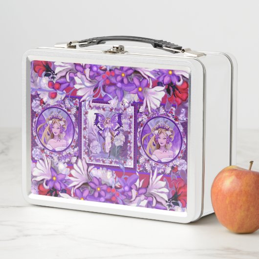 Paarse Sun Fairy Metal Lunch Box (In situ)