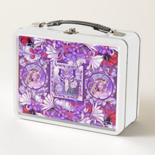 Paarse Sun Fairy Metal Lunch Box (Voorkant)