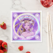 Paarse Sun Fairy Napkins Servet (Insitu)