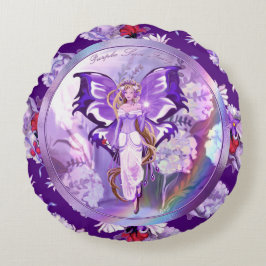 Paarse Sun Fairy Rond Kussen