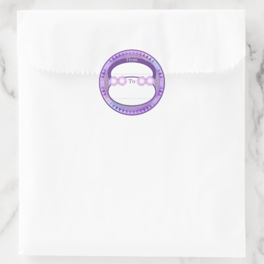 Paarse Sun Fairy-ronde sticker (Tas)