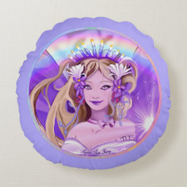 Paarse Sun Fairy Round Pillow Rond Kussen
