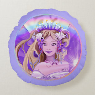 Paarse Sun Fairy Round Pillow Rond Kussen