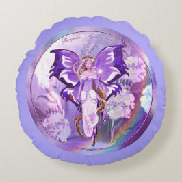 Paarse Sun Fairy Round Pillow Rond Kussen