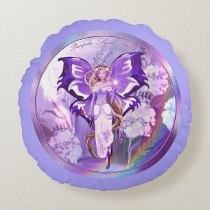 Paarse Sun Fairy Round Pillow Rond Kussen
