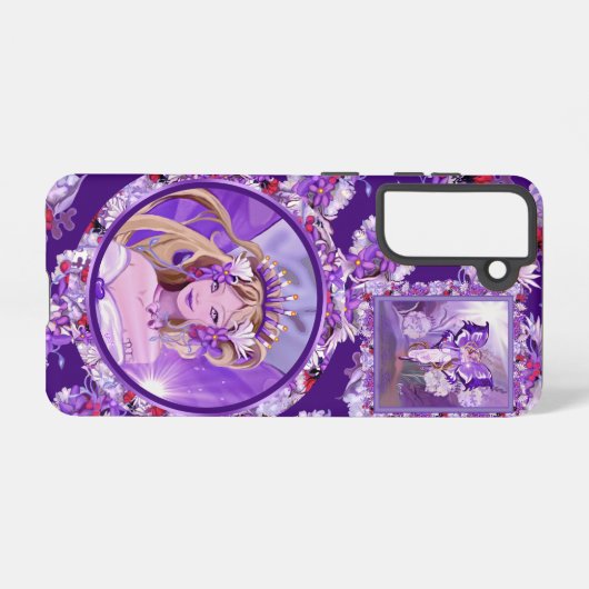 Paarse Sun Fairy Samsung Galaxy Hoesje (Achterkant horizontaal)