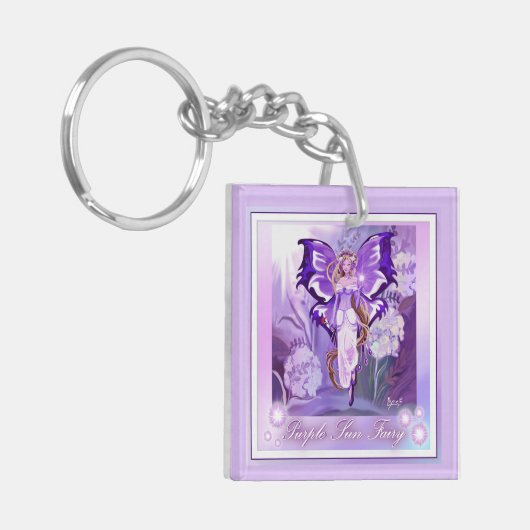 Paarse Sun Fairy Sleutelhanger (Voorkant Links)
