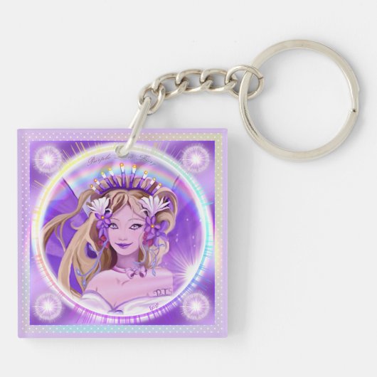 Paarse Sun Fairy Sleutelhanger (Achterkant)