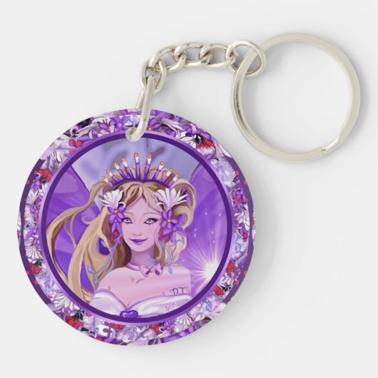 Paarse Sun Fairy Sleutelhanger (Achterkant)