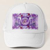 Paarse Sun Fairy Trucker Hat Trucker Pet (Voorkant)