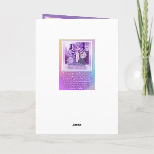 Paarse Sun Fairy-verjaardagskaart Bedankkaart (Achterkant)