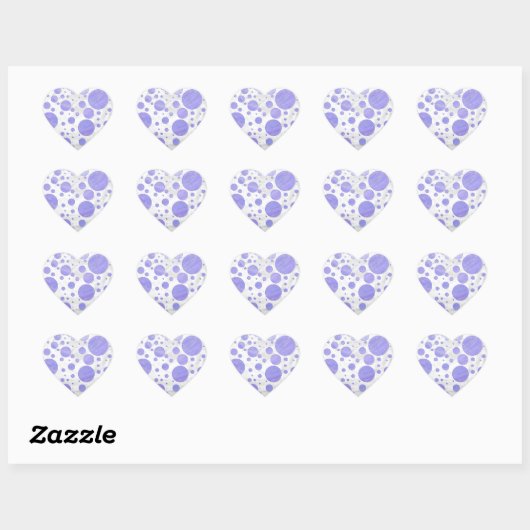 Paarse Sun Polka Dot Hart Sticker (Vel)
