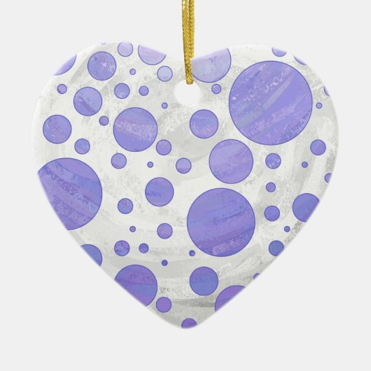 Paarse Sun Polka Dot Keramisch Ornament (Voorkant)