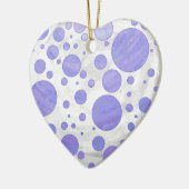 Paarse Sun Polka Dot Keramisch Ornament (Links)