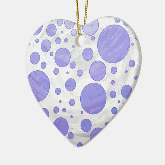 Paarse Sun Polka Dot Keramisch Ornament (Links)