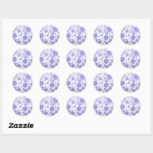 Paarse Sun Polka Dot Ronde Sticker (Vel)