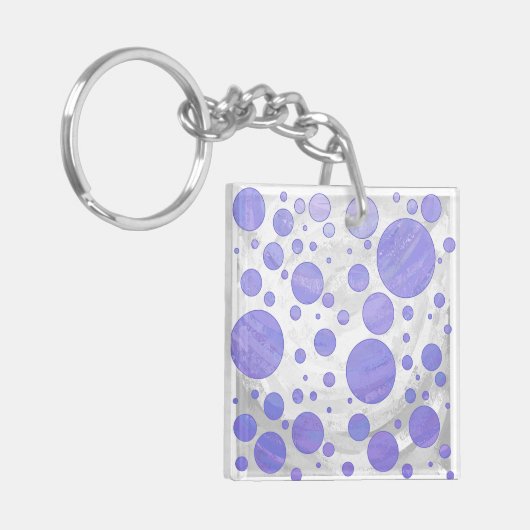 Paarse Sun Polka Dot Sleutelhanger (Voorkant Links)