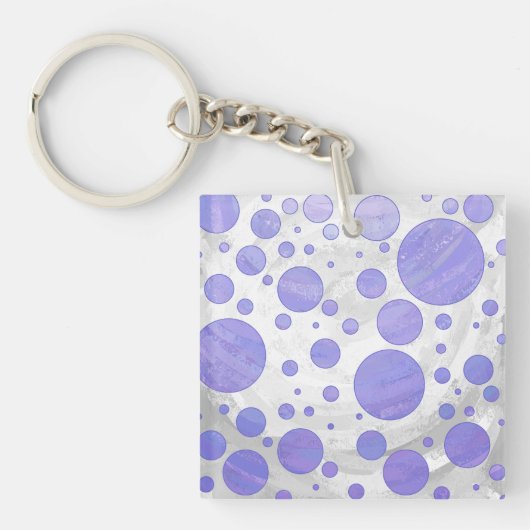 Paarse Sun Polka Dot Sleutelhanger (Voorkant)