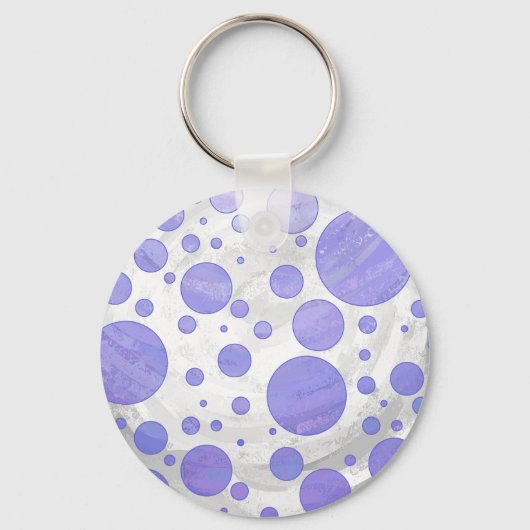 Paarse Sun Polka Dot Sleutelhanger (Voorkant)