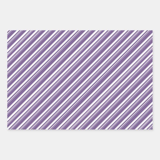 Paarse Sunset Candy Cane Stripe Vakantie Inpakpapier Vel (Voorkant 2)