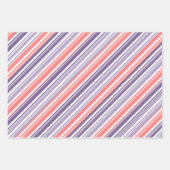 Paarse Sunset Candy Cane Stripe Vakantie Inpakpapier Vel (Voorkant)